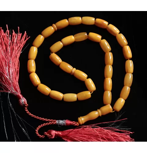Islamic 33 BARREL Prayer BALTIC AMBER Beads Muslim Rosary