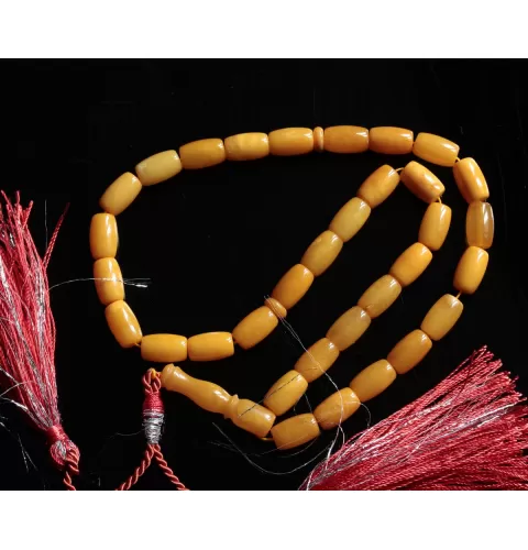 Islamic 33 BARREL Prayer BALTIC AMBER Beads Muslim Rosary