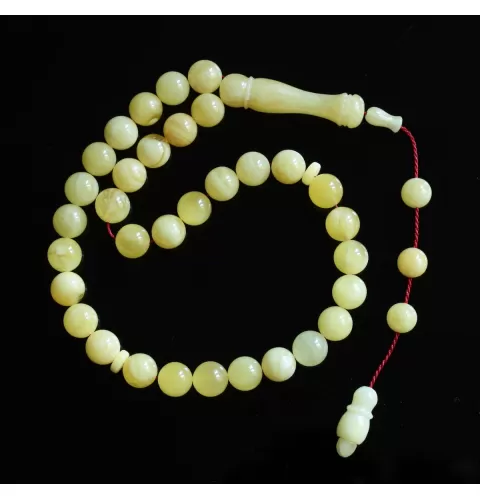 Islamic 33 Prayer Butter ROUND Baltic amber 9MM beads