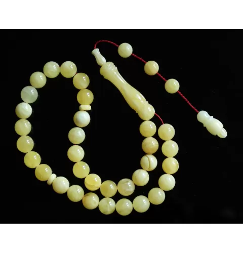 Islamic 33 Prayer Butter ROUND Baltic amber 9MM beads