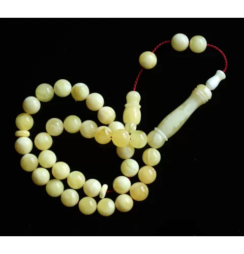 Islamic 33 Prayer Butter ROUND Baltic amber 8MM beads