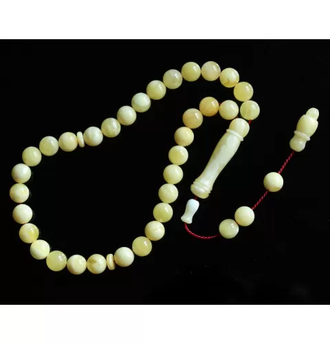 Islamic 33 Prayer Butter ROUND Baltic amber 8MM beads
