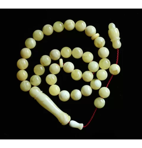 Islamic 33 Prayer Butter ROUND Baltic amber 8MM beads