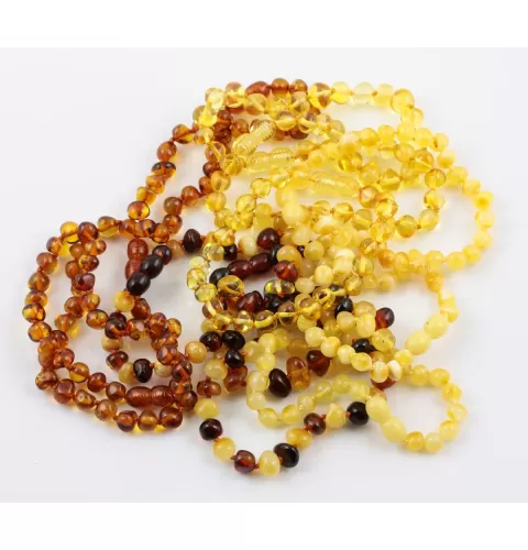 12 BAROQUE Baltic amber adult bracelets 19cm