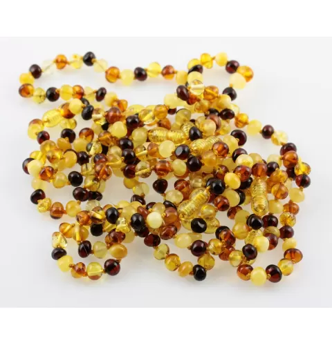 10 Multi BAROQUE Baltic amber adult bracelets 21cm