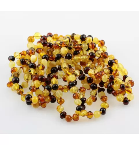 10 Multi BAROQUE Baltic amber adult bracelets 21cm