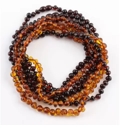 7 BAROQUE Baby teething Baltic amber necklaces 32cm