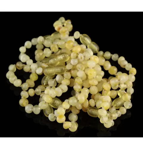 10 Unpolished BAROQUE Baby teething Baltic amber bracelets 14cm