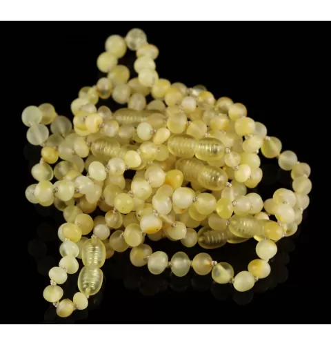 10 Unpolished BAROQUE Baby teething Baltic amber bracelets 14cm