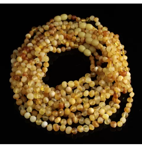 10 Unpolished Mix BAROQUE Baby teething Baltic amber necklaces 36cm