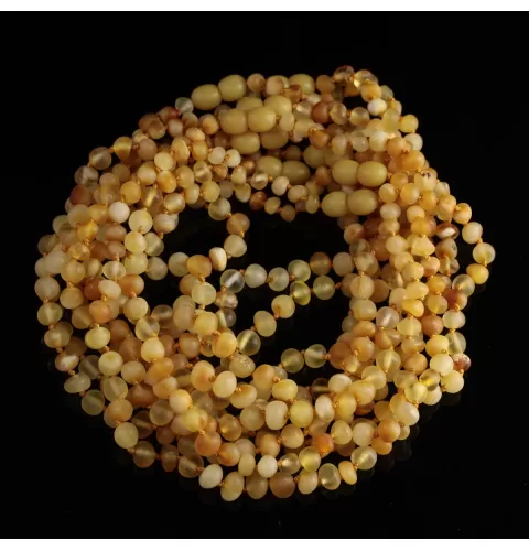 10 Unpolished Mix BAROQUE Baby teething Baltic amber necklaces 32cm