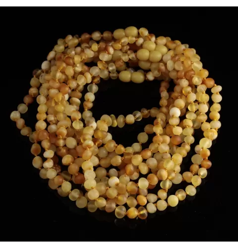 10 Unpolished Mix BAROQUE Baby teething Baltic amber necklaces 32cm