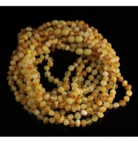 10 Unpolished Mix BAROQUE Baby teething Baltic amber necklaces 32cm