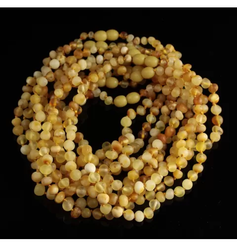 10 Unpolished Mix BAROQUE Baby teething Baltic amber necklaces 32cm