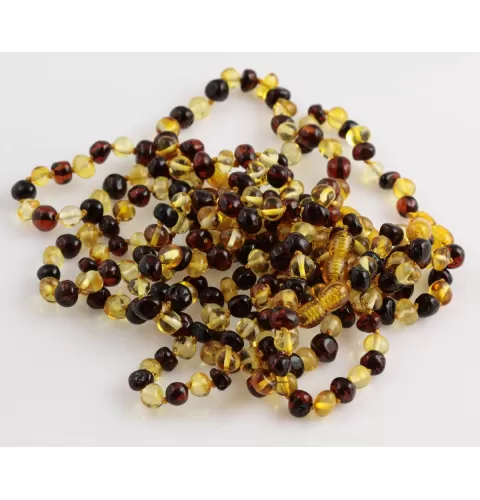 10 Multi BAROQUE Baltic amber adult bracelets 19cm