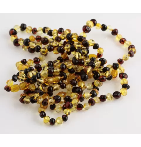 10 Multi BAROQUE Baltic amber adult bracelets 19cm