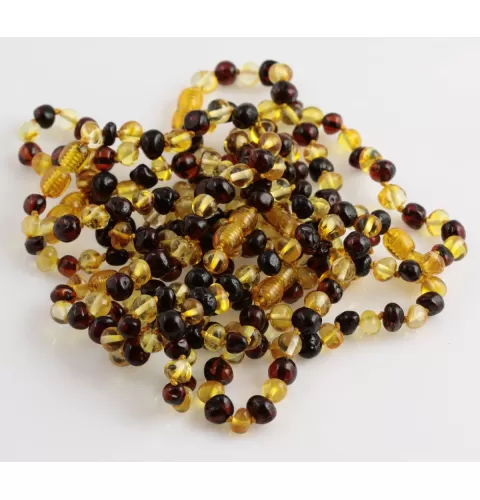 10 Multi BAROQUE Baltic amber adult bracelets 19cm