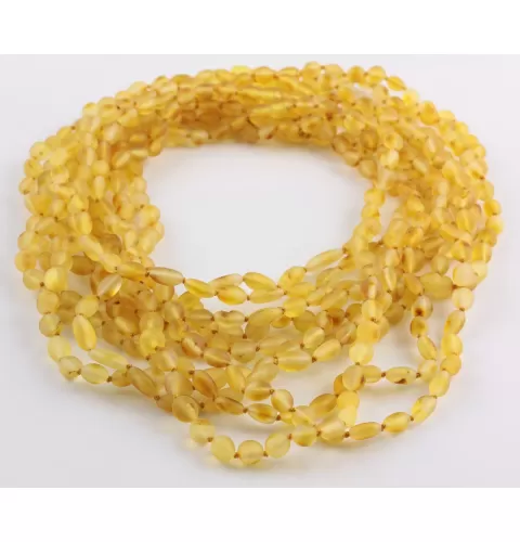 10 Raw Honey BEANS Baltic amber adult necklaces 45cm