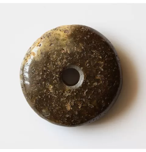 Donut shape Baltic amber pendant medallion