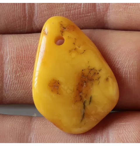 Baltic Amber Medallion pendant with hole
