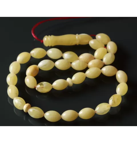 Islamic 33 OLIVE Prayer BALTIC AMBER 6MM Beads Muslim Rosary