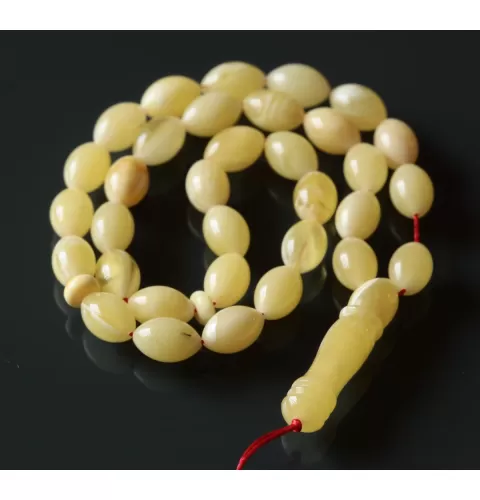 Islamic 33 OLIVE Prayer BALTIC AMBER 6MM Beads Muslim Rosary