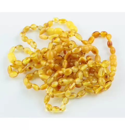 10 Butter BEANS Baltic amber adult bracelets 19cm