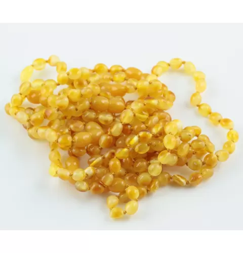 10 Butter BEANS Baltic amber adult bracelets 19cm