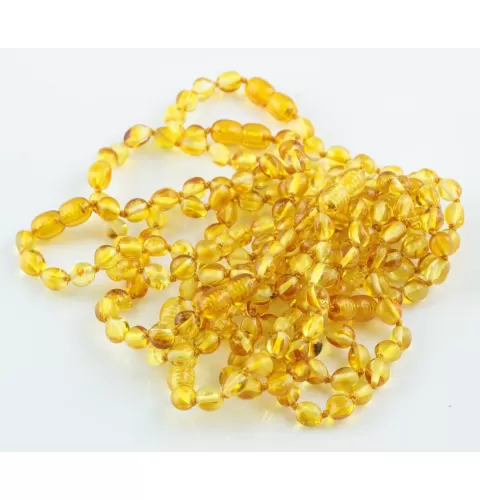 10 Lemon BEANS Baltic amber adult bracelets 19cm