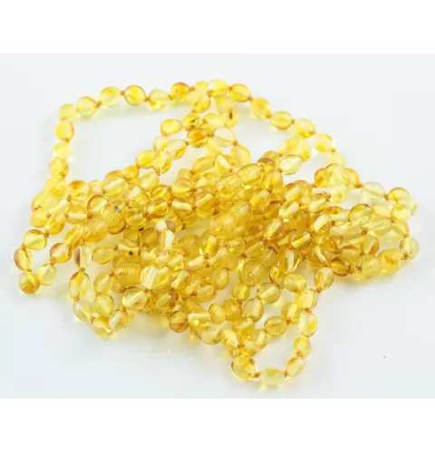 10 Lemon BEANS Baltic amber adult bracelets 19cm