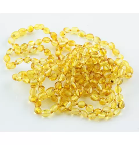 10 Lemon BEANS Baltic amber adult bracelets 19cm