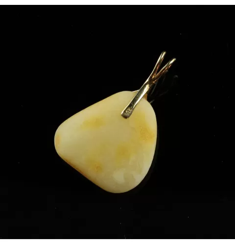 Genuine Baltic Amber Gold Plated Amulet Pendant