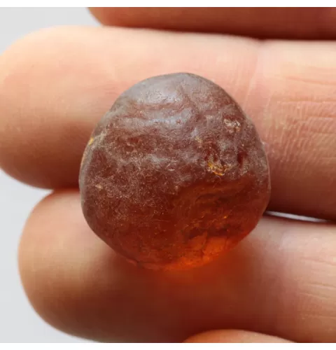 Natural rare Baltic amber resin drop with cracks