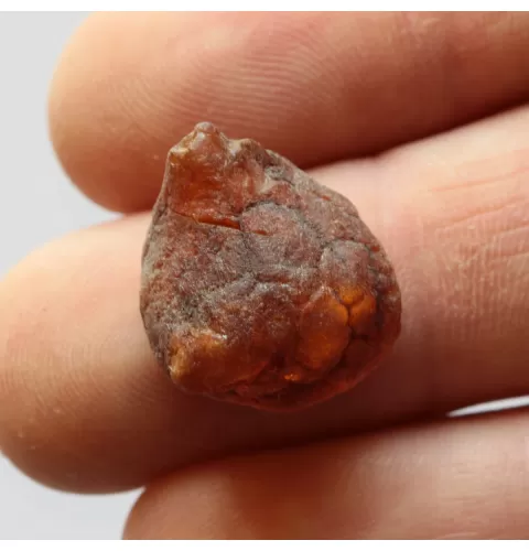 Natural rare Baltic amber resin drop with cracks