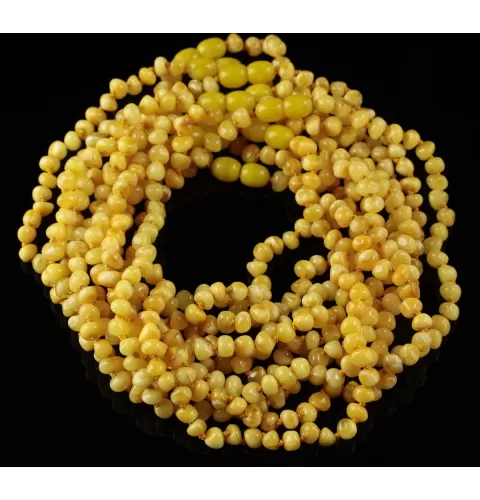 10 Butter BAROQUE Baby teething Baltic amber necklaces 32cm