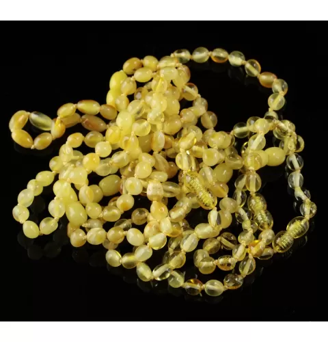 10 Butter BEANS Baltic amber adult bracelets 18cm