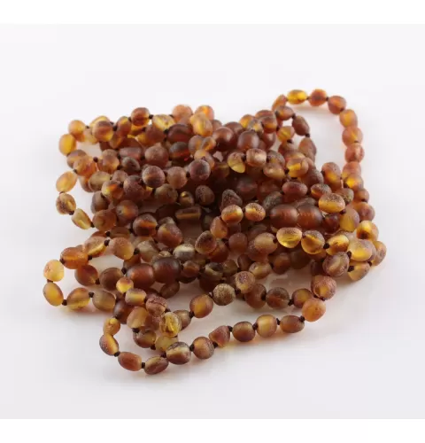10 Raw Cognac BEANS Baltic amber adult bracelets 18cm