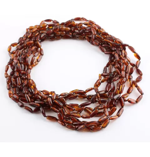 10 Cognac BEANS Baltic amber adult wholesale necklaces 50cm