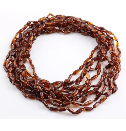 10 Cognac BEANS Baltic amber adult wholesale necklaces 50cm