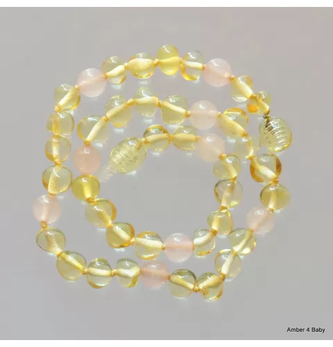 Gemstone Baltic Amber Teething Necklace for Baby
