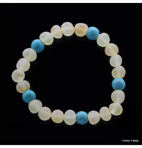 Raw Gemstone Baltic Amber Teething Bracelet for Babies
