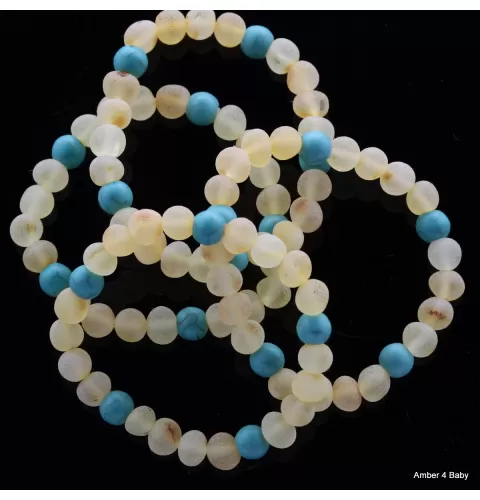 Raw Gemstone Baltic Amber Teething Bracelet for Babies