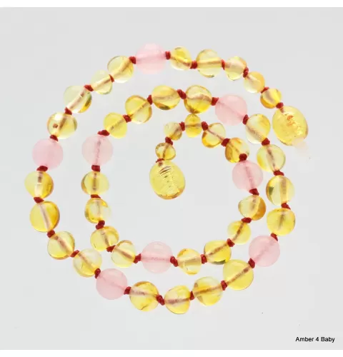 Gemstone Baltic Amber Teething Necklace for Baby