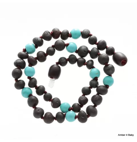 Raw Gemstone Baltic Amber Teething Necklace for Baby