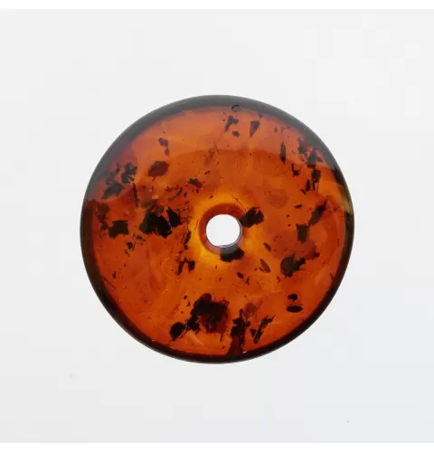 Donut shape Baltic amber pendant medallion