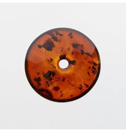 Donut shape Baltic amber pendant medallion