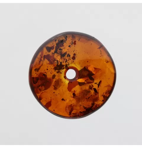 Donut shape Baltic amber pendant medallion
