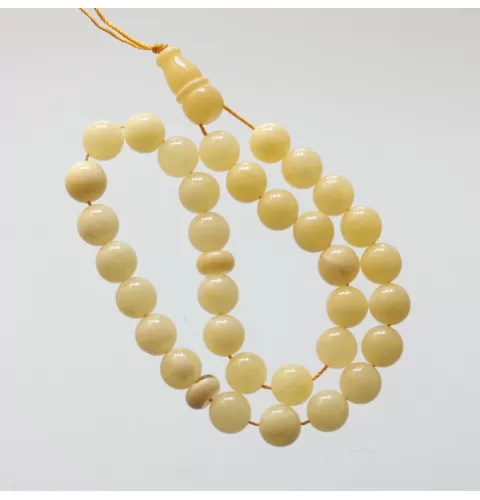 Islamic 33 Prayer Milk ROUND Baltic amber 8MM beads