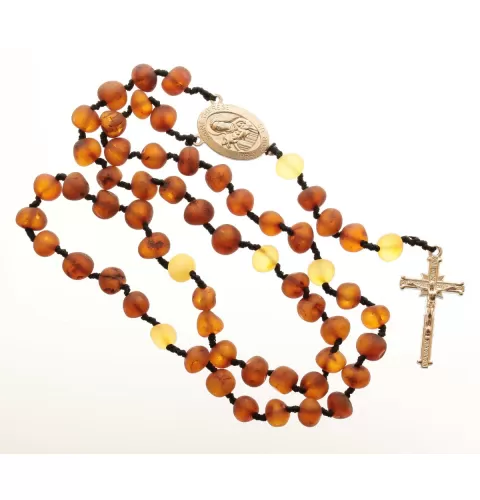Cognac Baltic Amber CHRISTIAN CATHOLIC Rosary