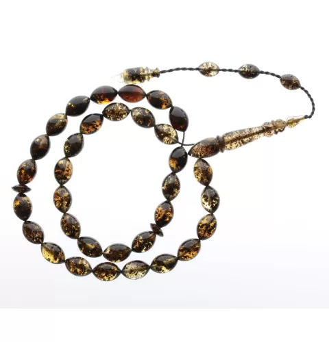 Islamic 33 Prayer OLIVE Baltic amber beads